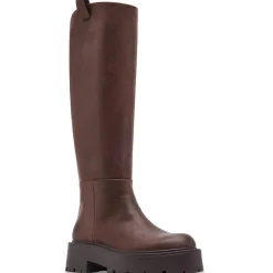 Crow WC Distressed Faux Leather Knee-High Boots