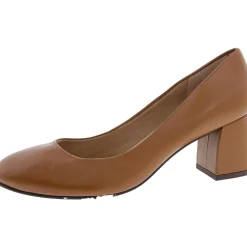 Cushioned Footbed Leather Block Heels