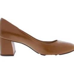 Cushioned Footbed Leather Block Heels