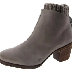 Cushioned Footbed Leather Ankle Boots