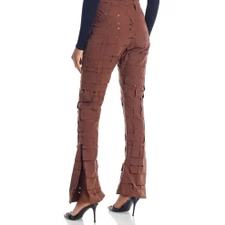 Cut-Out Woven Straight Leg Pants