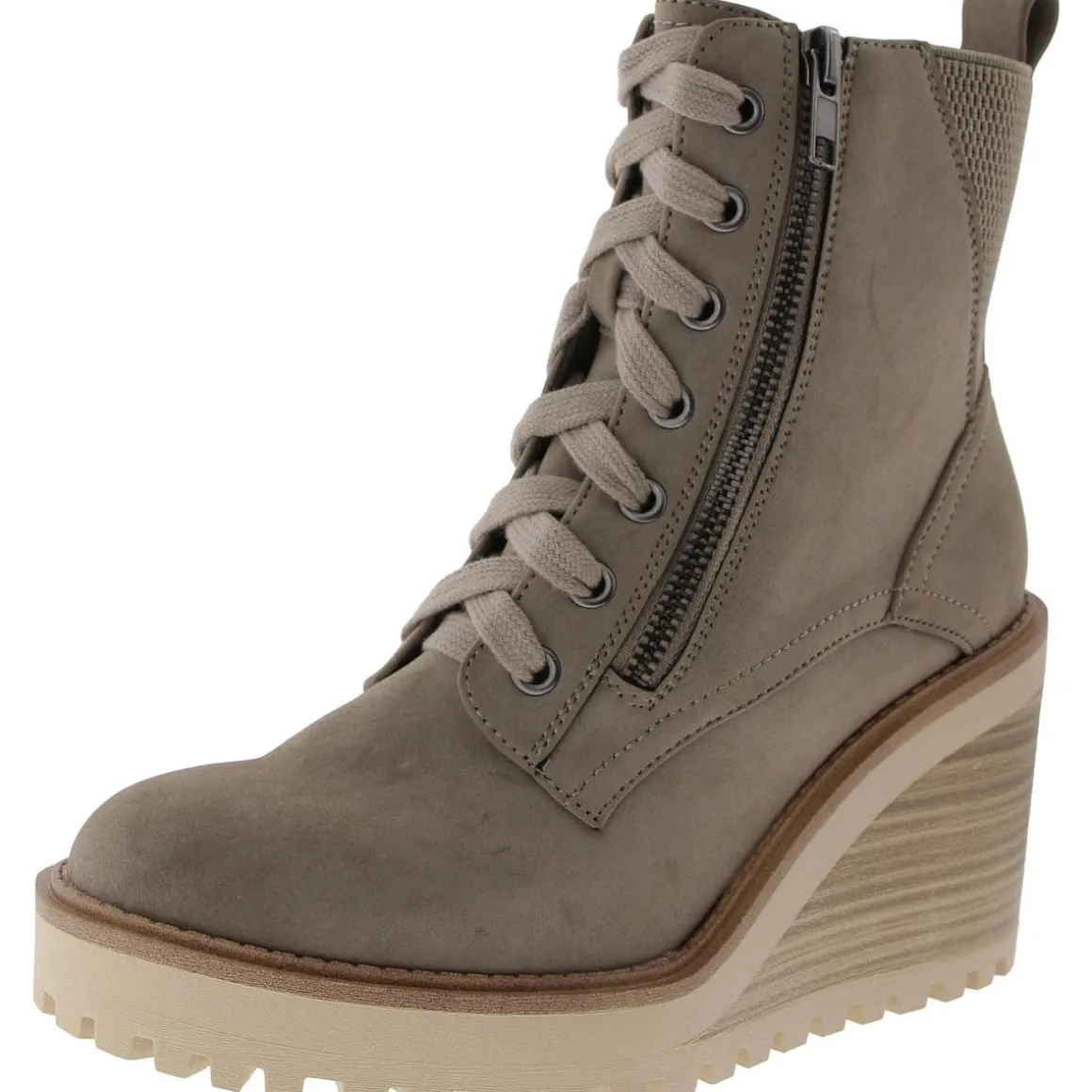 CYAN Faux Leather Zipper Ankle Boots