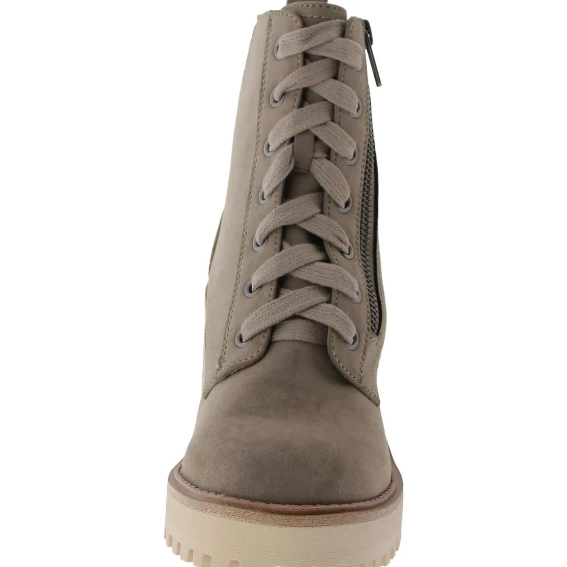 CYAN Faux Leather Zipper Ankle Boots