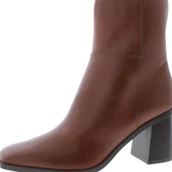 DAIREY Faux Leather Square Toe Ankle Boots