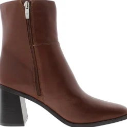 DAIREY Faux Leather Square Toe Ankle Boots