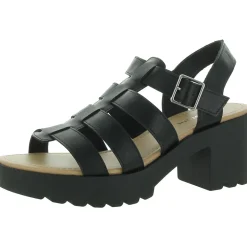 Daisee Faux Leather Platform Block Heels