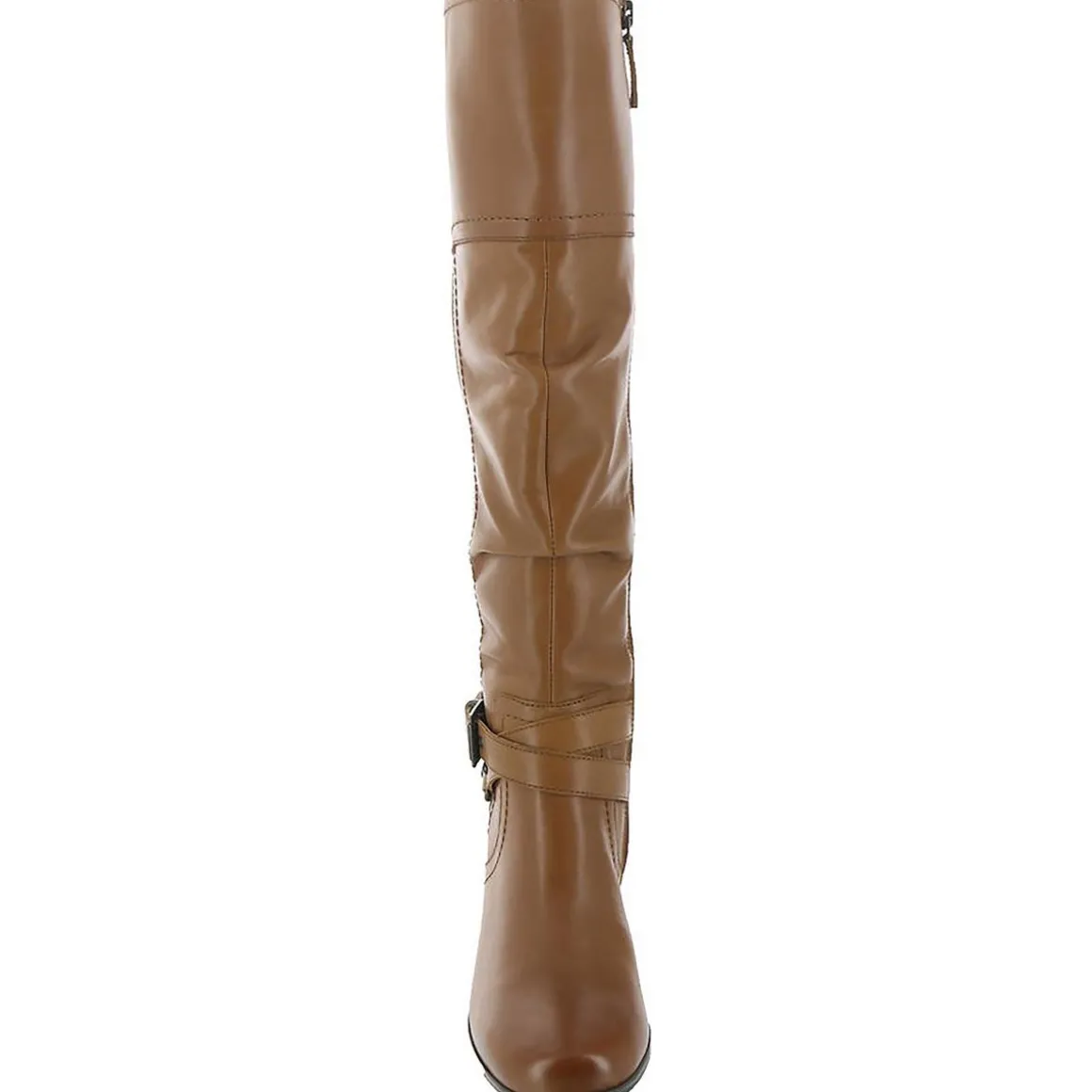Dakota Leather Stacked Heel Knee-High Boots