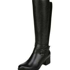 Dale Buckle Leather Mid-Calf Boots