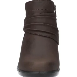 Damita Faux Leather Ruched Ankle Boots