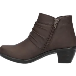 Damita Faux Leather Ruched Ankle Boots