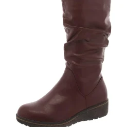 Dange Faux Leather Padded Insole Knee-High Boots