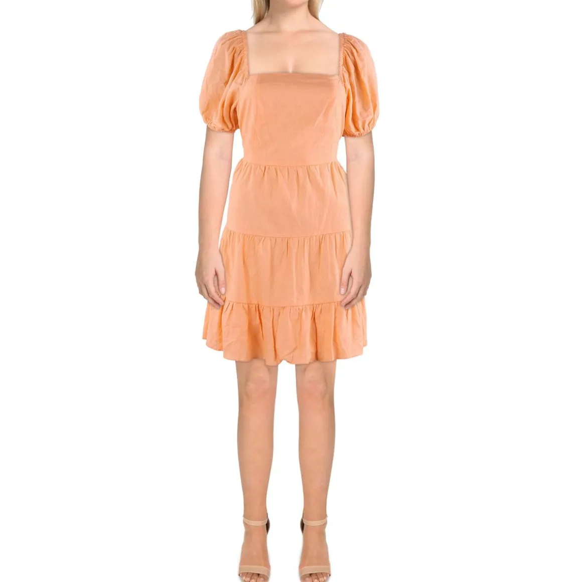 Daylight Dreams Ruffled Linen Fit & Flare Dress