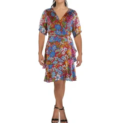 Daytime Faux-Wrap Shift Dress