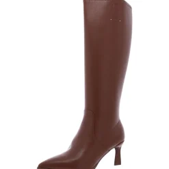 Daytona Faux Leather Heels Knee-High Boots