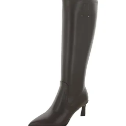 Daytona Faux Leather Heels Knee-High Boots