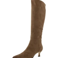 Debutt Faux Leather Kitten Heel Knee-High Boots