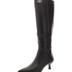 Debutt Faux Leather Kitten Heel Knee-High Boots
