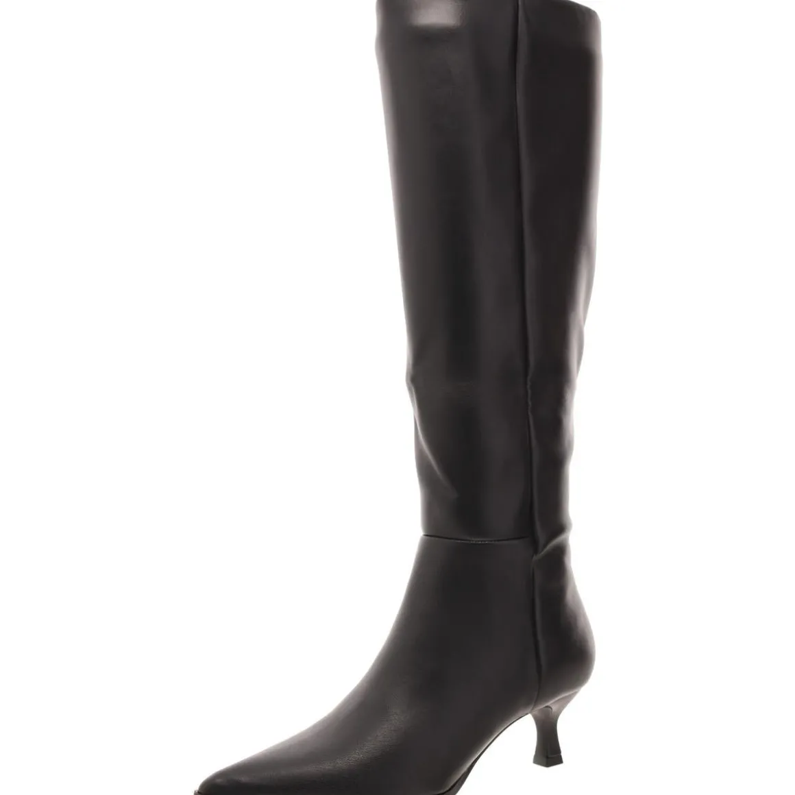 Debutt Faux Leather Kitten Heel Knee-High Boots