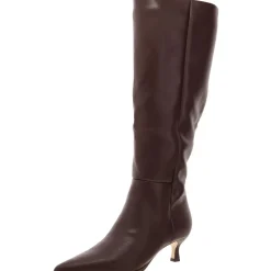 Debutt Faux Leather Kitten Heel Knee-High Boots