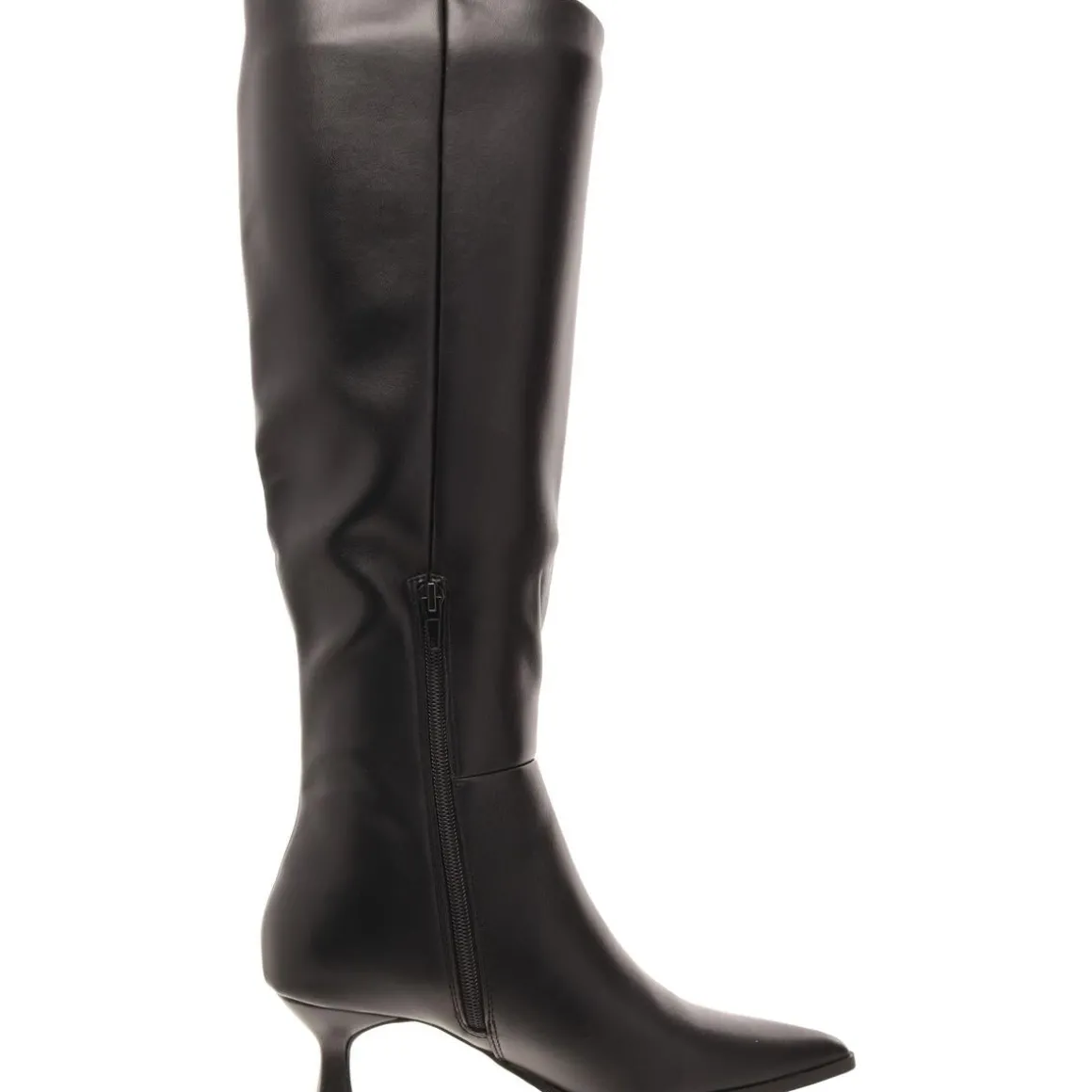Debutt Faux Leather Kitten Heel Knee-High Boots