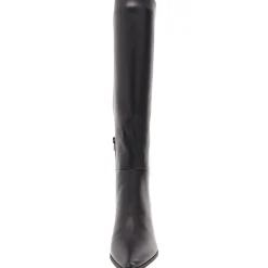 Debutt Faux Leather Kitten Heel Knee-High Boots