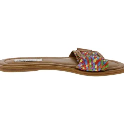 Della Woven Leather Slide Sandals