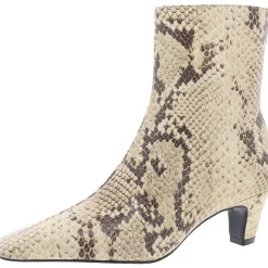 Dellia Snake Print Leather Mid-Calf Boots