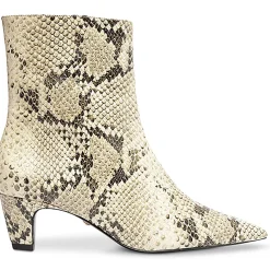 Dellia Snake Print Leather Mid-Calf Boots