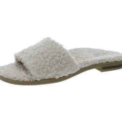 Demi Faux Fur Peep-Toe Slide Sandals