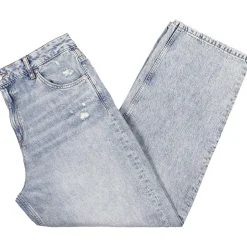 Denim Distressed Wide Leg Jeans