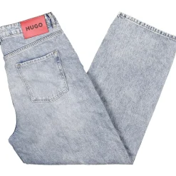 Denim Distressed Wide Leg Jeans