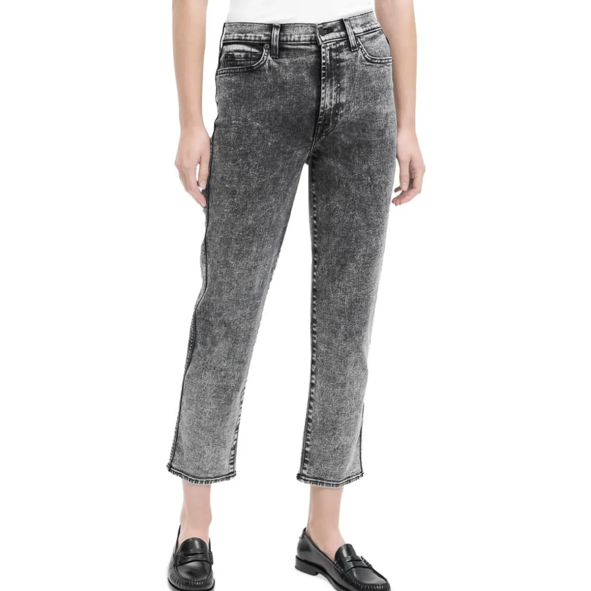 Denim High Waist Straight Leg Jeans