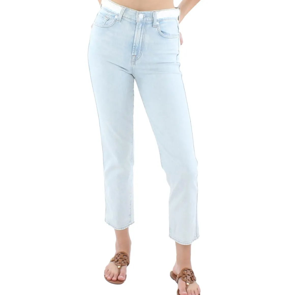 Denim High Waisted Ankle Jeans