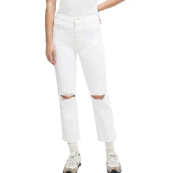 Denim Straight Fit Cropped Jeans