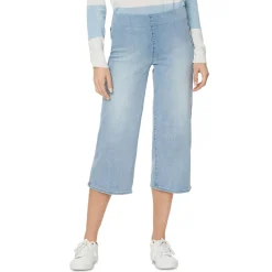 Denim Wide Leg Capri Jeans