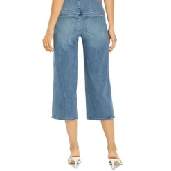 Denim Wide Leg Capri Jeans