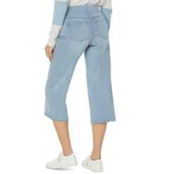 Denim Wide Leg Capri Jeans