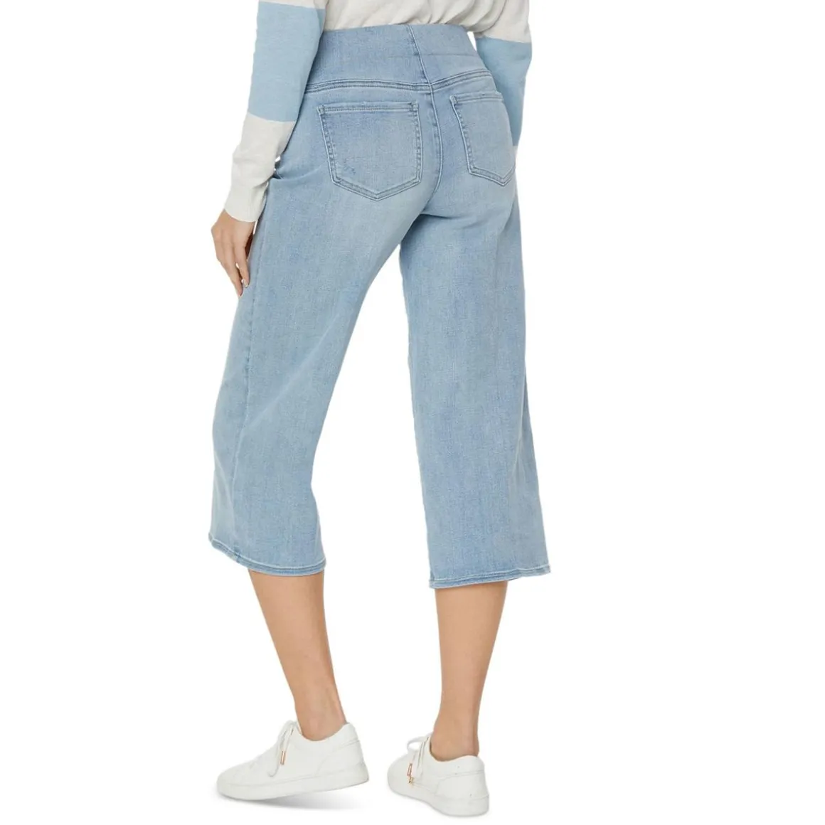 Denim Wide Leg Capri Jeans