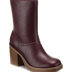 Denverr Faux Leather Stacked Mid-Calf Boots