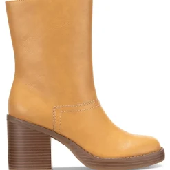 Denverr Faux Leather Stacked Mid-Calf Boots