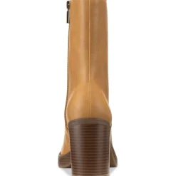 Denverr Faux Leather Stacked Mid-Calf Boots