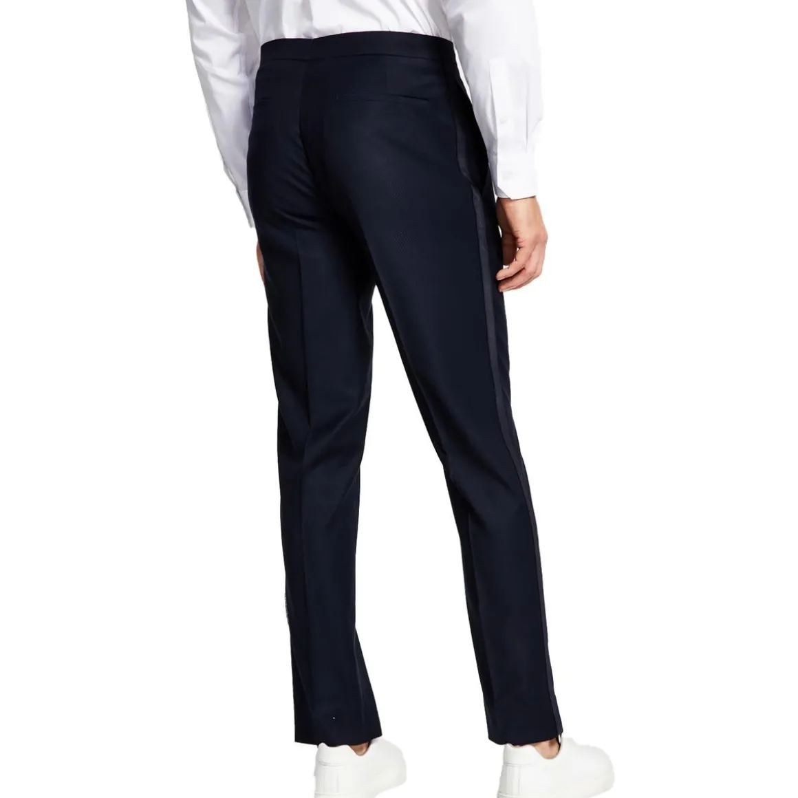 Diamond Grid Flat Front Suit Pants