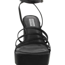 Disco Buckle Satin Platform Sandals