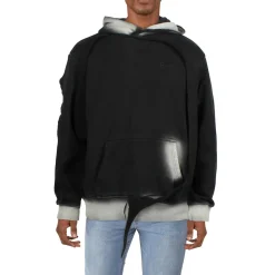 Distressed Cotton Hooded Sweatshirt