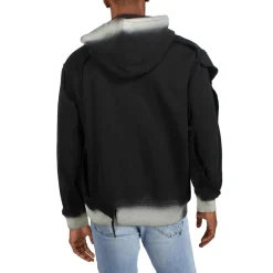 Distressed Cotton Hooded Sweatshirt