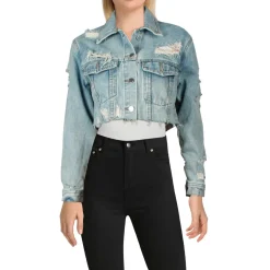 Distressed Crop Denim Jacket