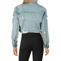 Distressed Crop Denim Jacket