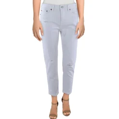 Distressed Denim Ankle Jeans