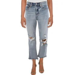 Distressed Denim Ankle Jeans