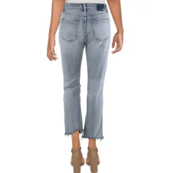 Distressed Denim Ankle Jeans